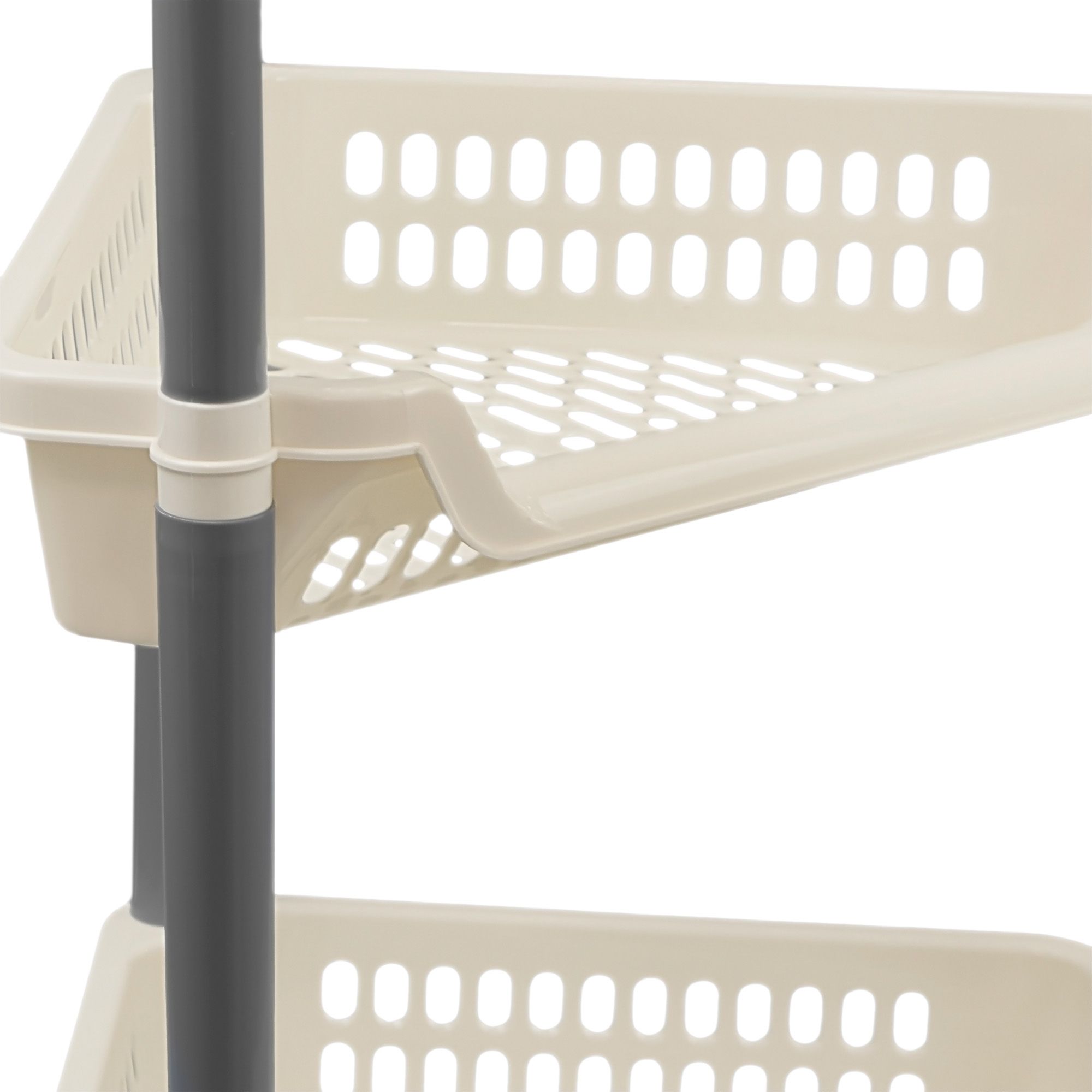 Этажерка угловая на колесах 380х580х300 мм 3 секции