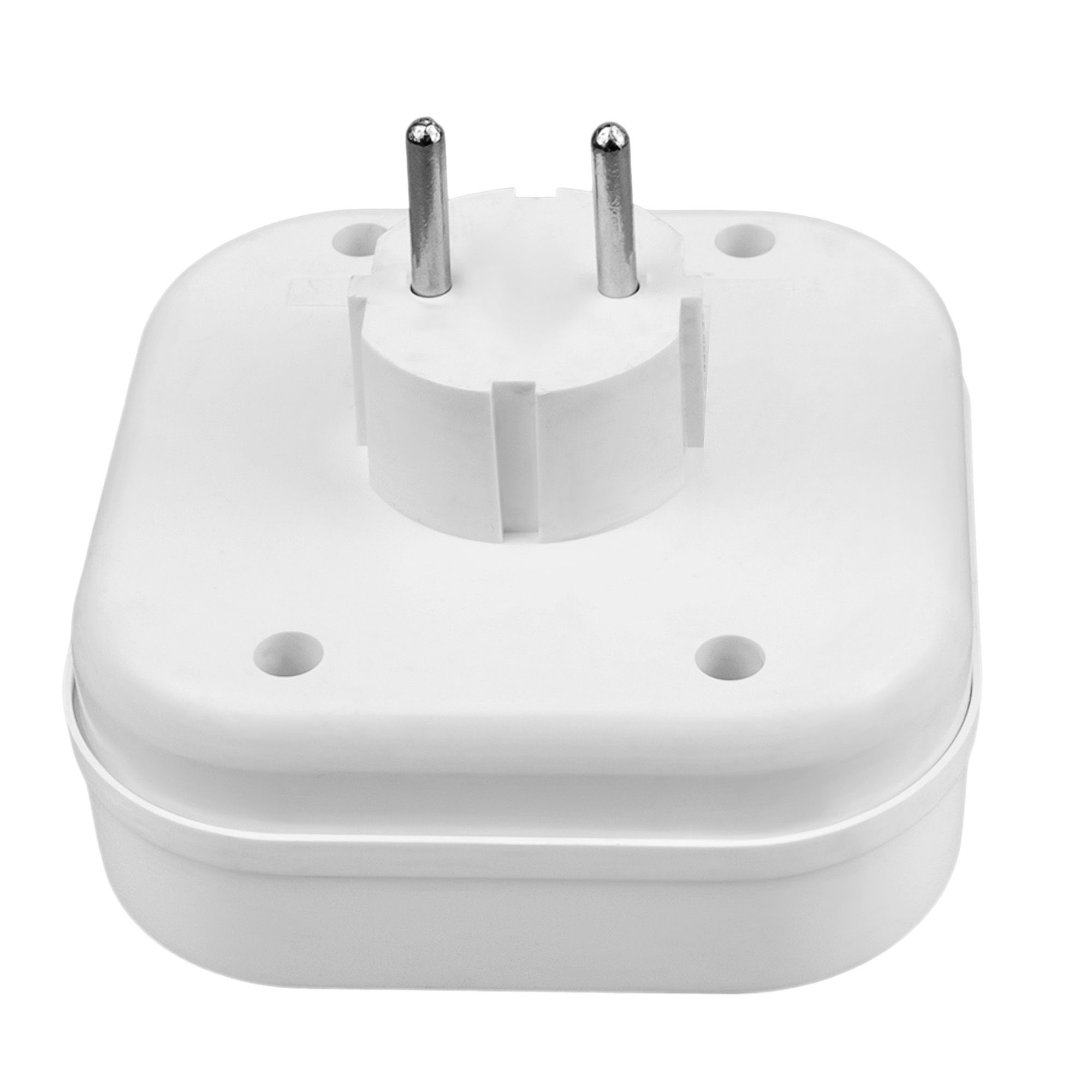 РАЗВЕТВИТЕЛЬ 4-х местный  белый без/заз. 6А 250В. Полистирол"QP!" 4Т -