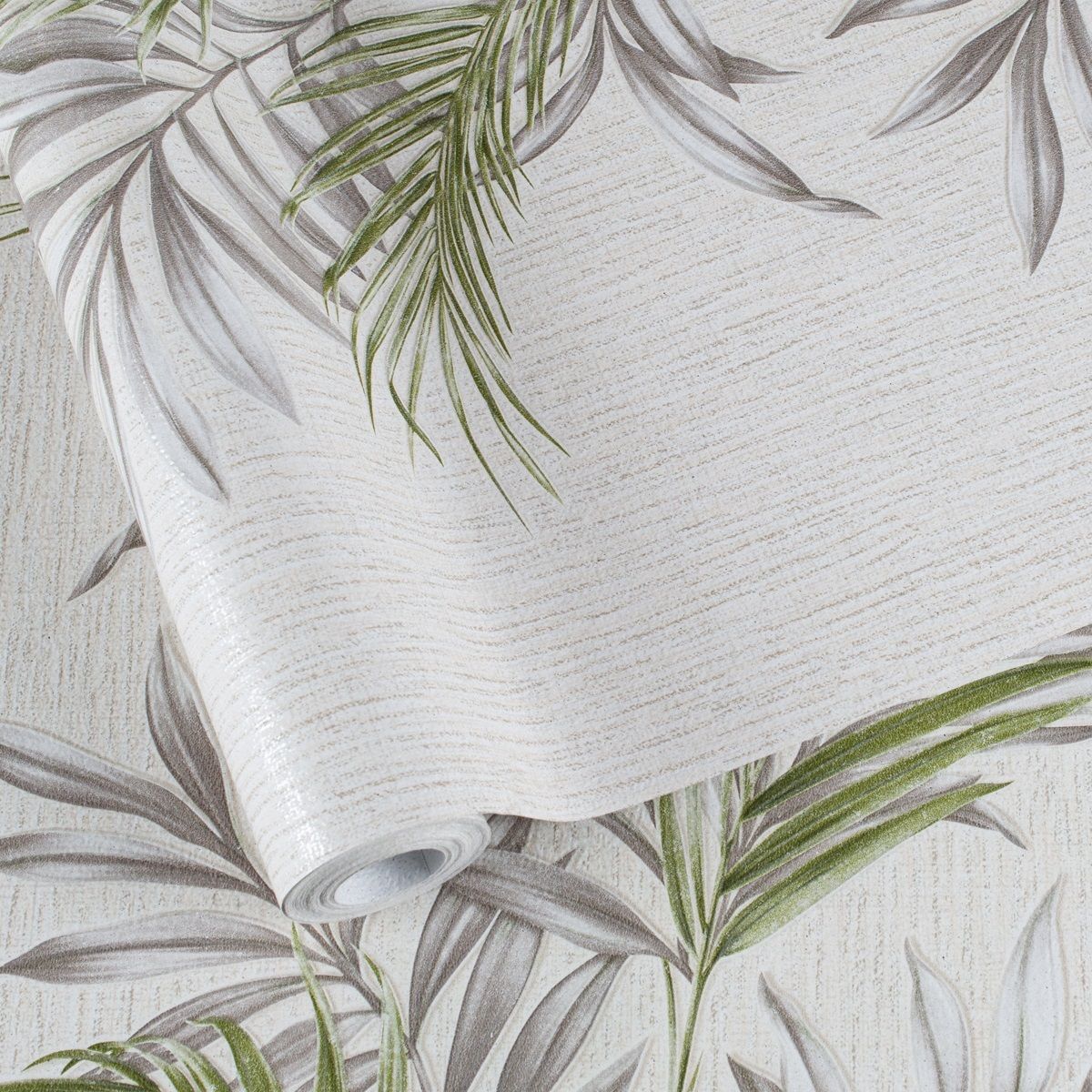 Обои Саратовские Сочи С14Ф Ф894 гр 2 02 бежевые листья пальмы 0,53х10,05 м