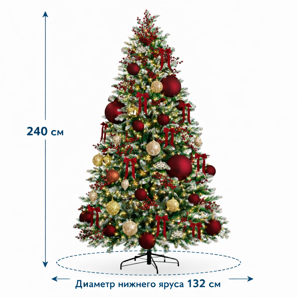 Елка искусственная Альтея 240 см ПВХ, ПЭ 10922-2741