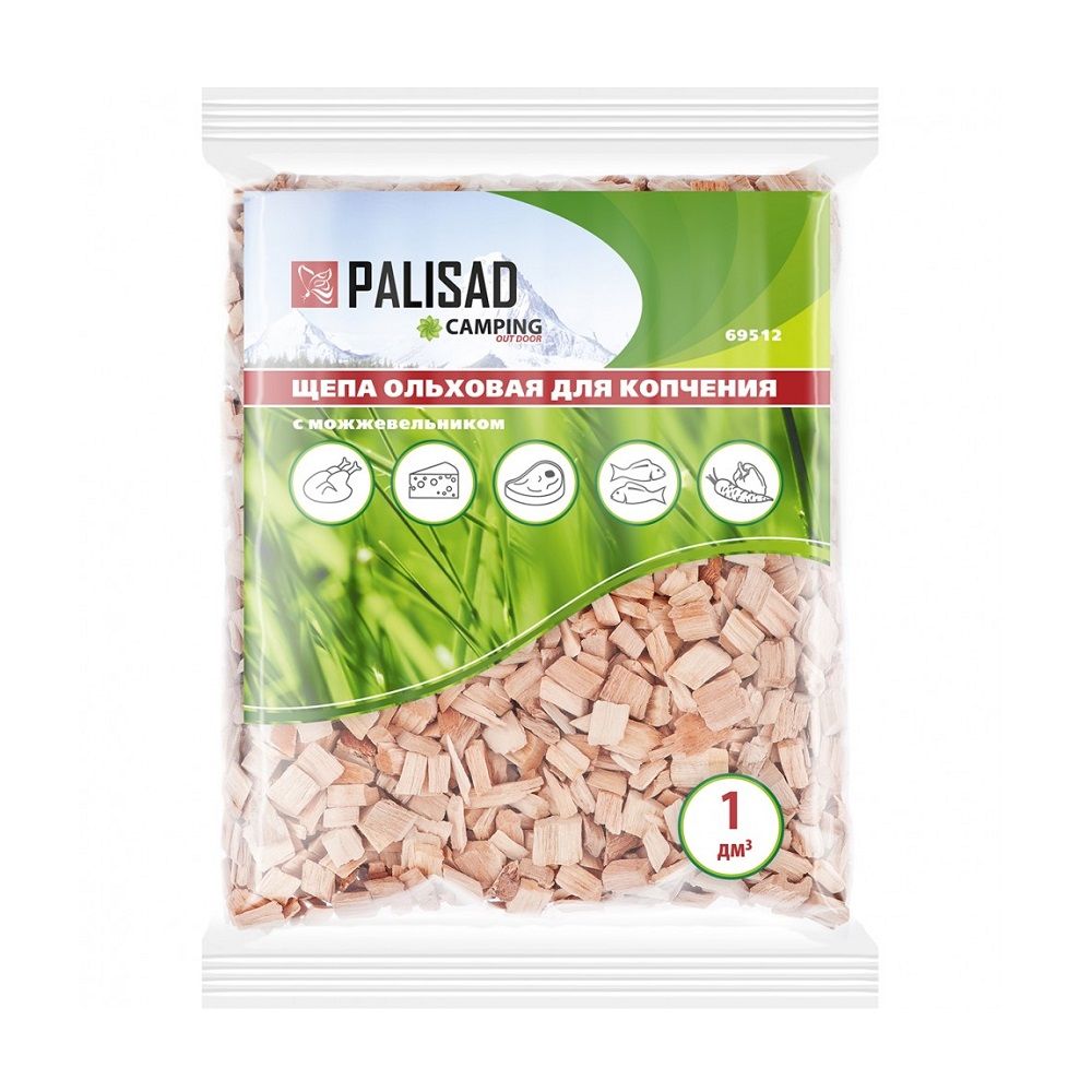 Щепа для копчения Ольха, Можжевельник 1 л Palisad Camping