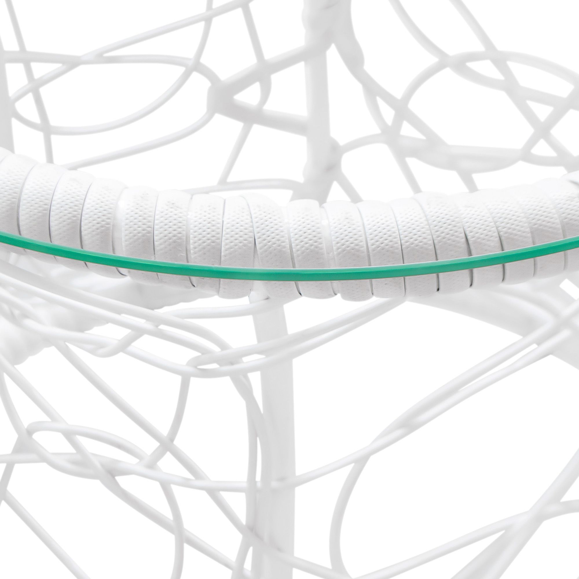 Стол Mamasan-Papasan d430 мм иск. ротанг плетение белое