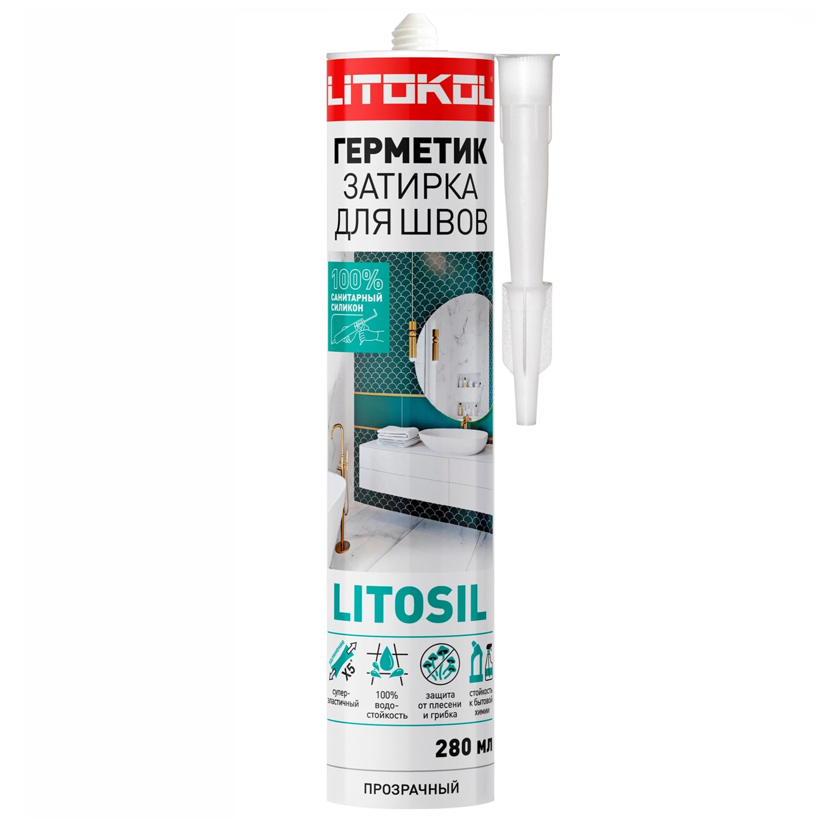 Затирка-герметик силиконовый Litokol Litosil прозрачный 280 мл