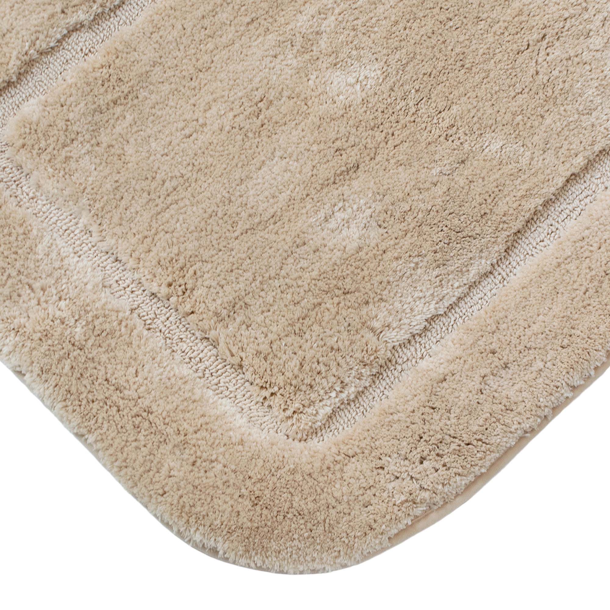 Коврик для ванной комнаты 60х100 см Lux Border Плюш Beige бежевый