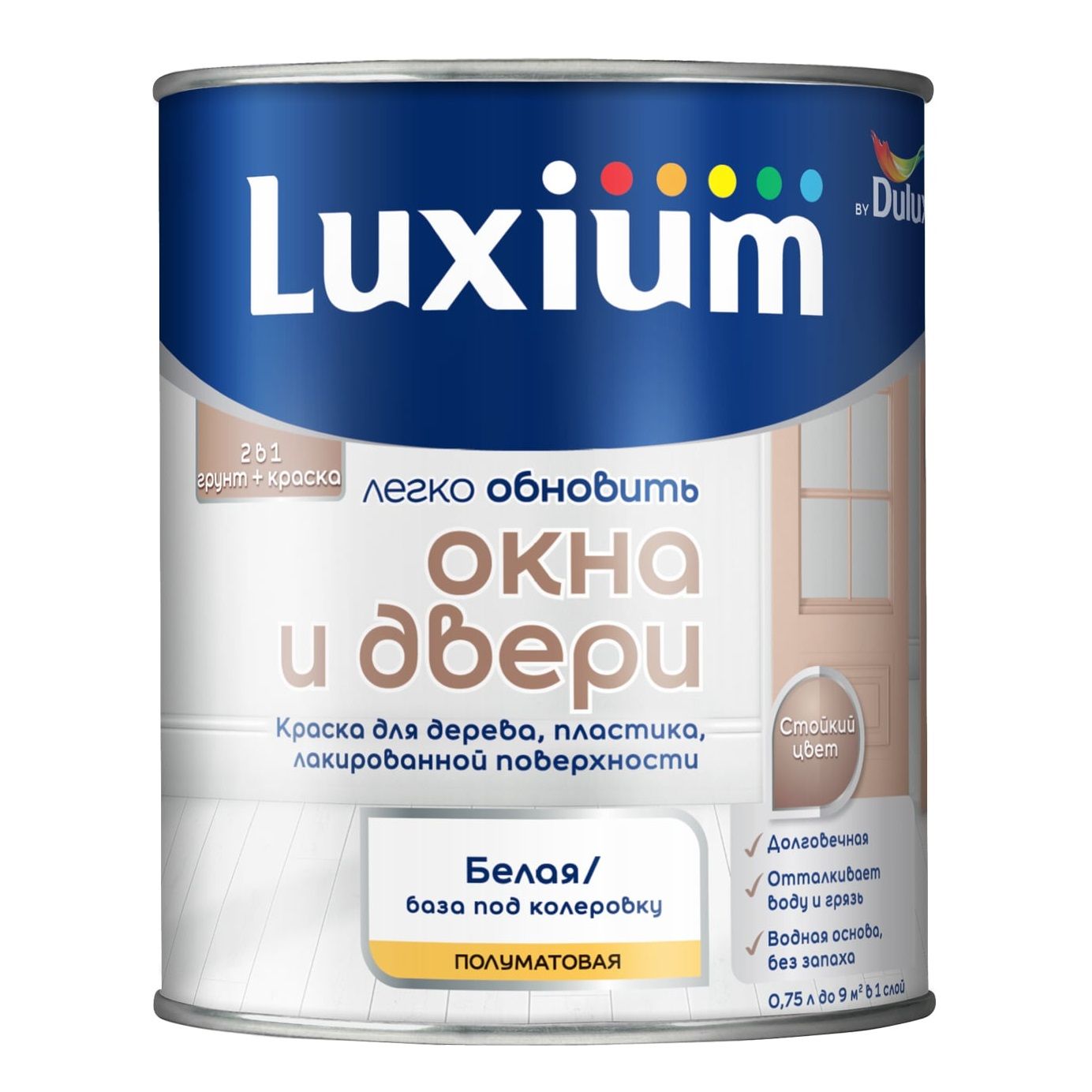 Краска для окон и дверей Luxium полуматовая BW 0,75 л