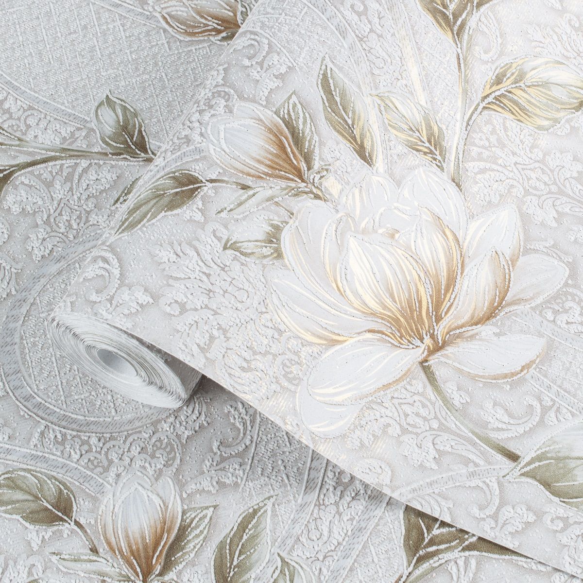 Обои TM Decolor Милена С11 П486 гр 3 02 бежевые цветы средние магнолия 0,53х10,05 м