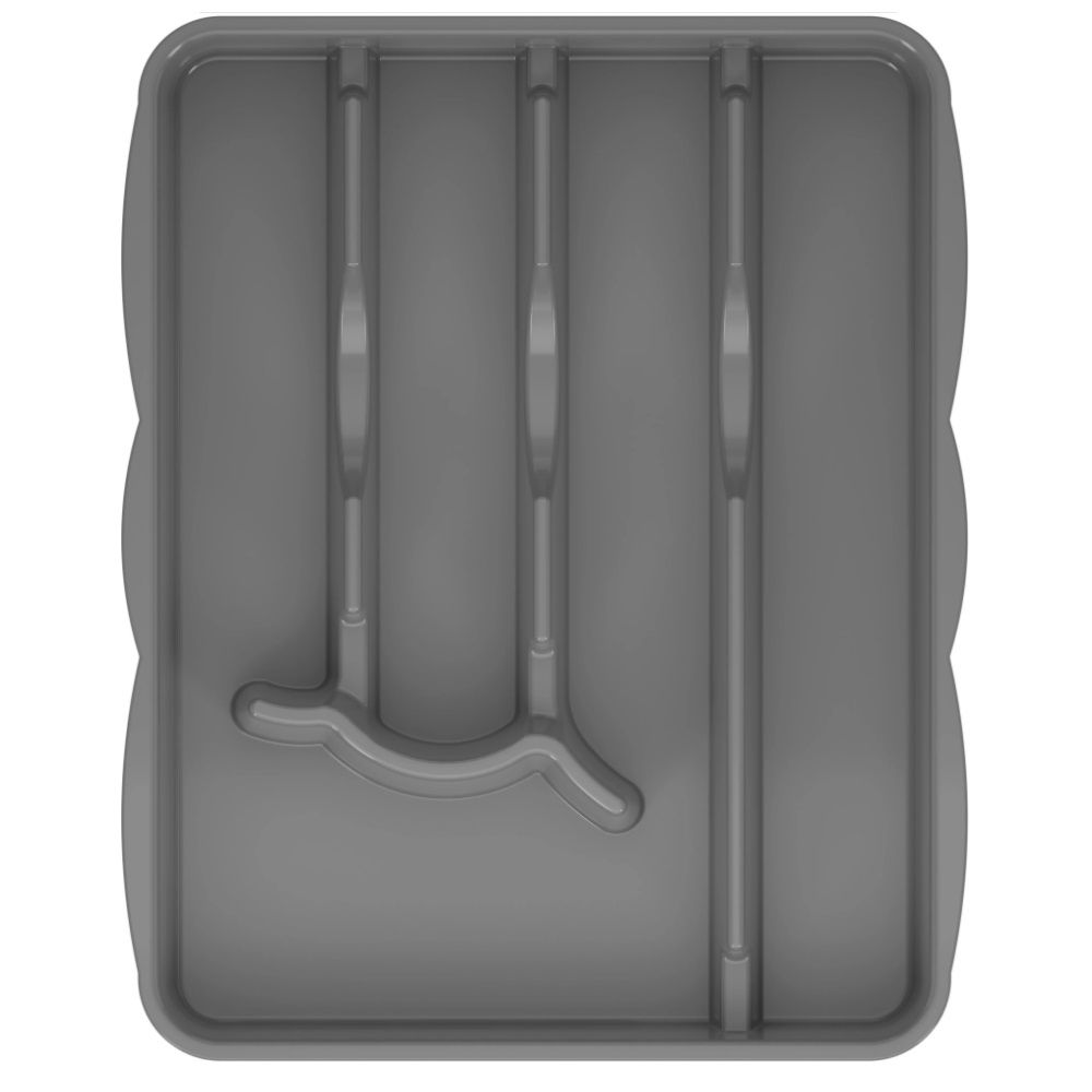 Лоток для столовых приборов серый