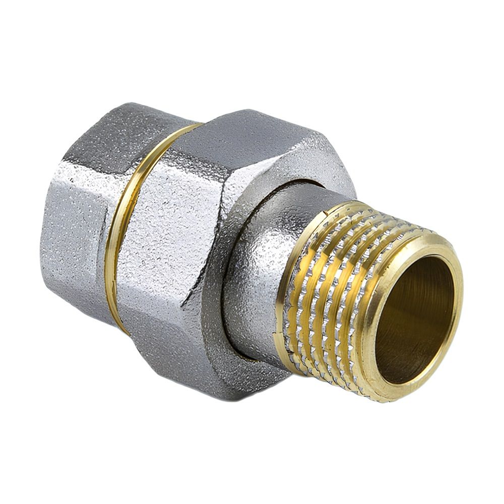 Соединитель американка латунь никель 1" ВР/НР