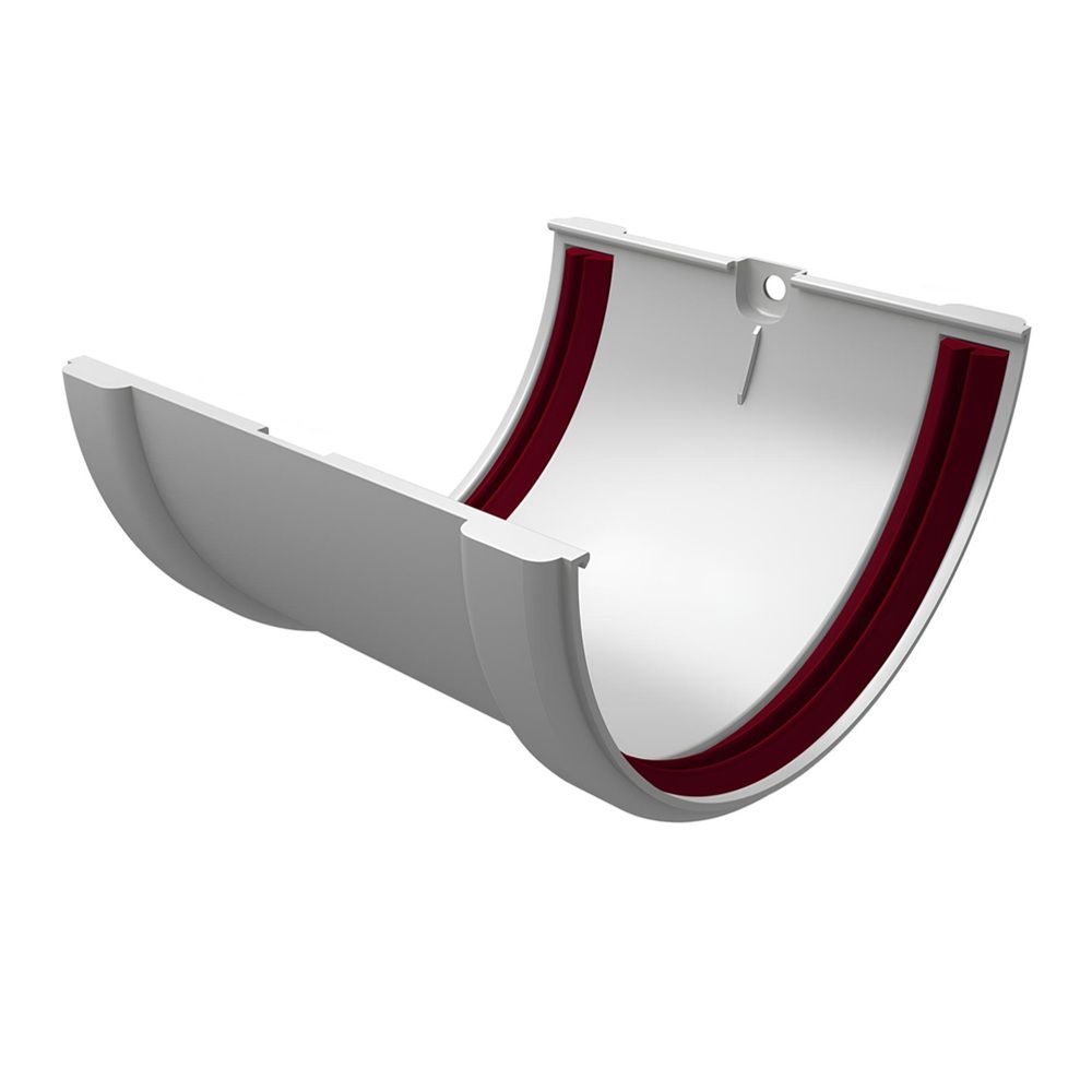 Соединитель желоба ПВХ GL 120 мм RAL 9003 белый