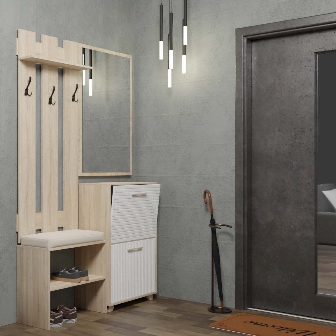 Вешалка Копенгаген 600х1536х252 мм Дуб Сонома