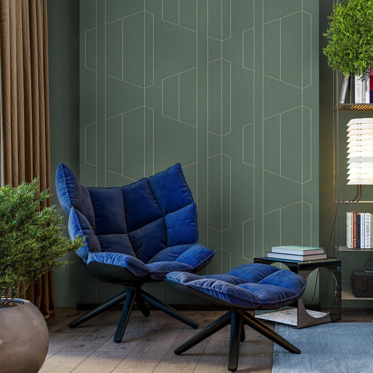 Обои TC72376-77 Палитра 1,06х10 м Trend Lines зеленый