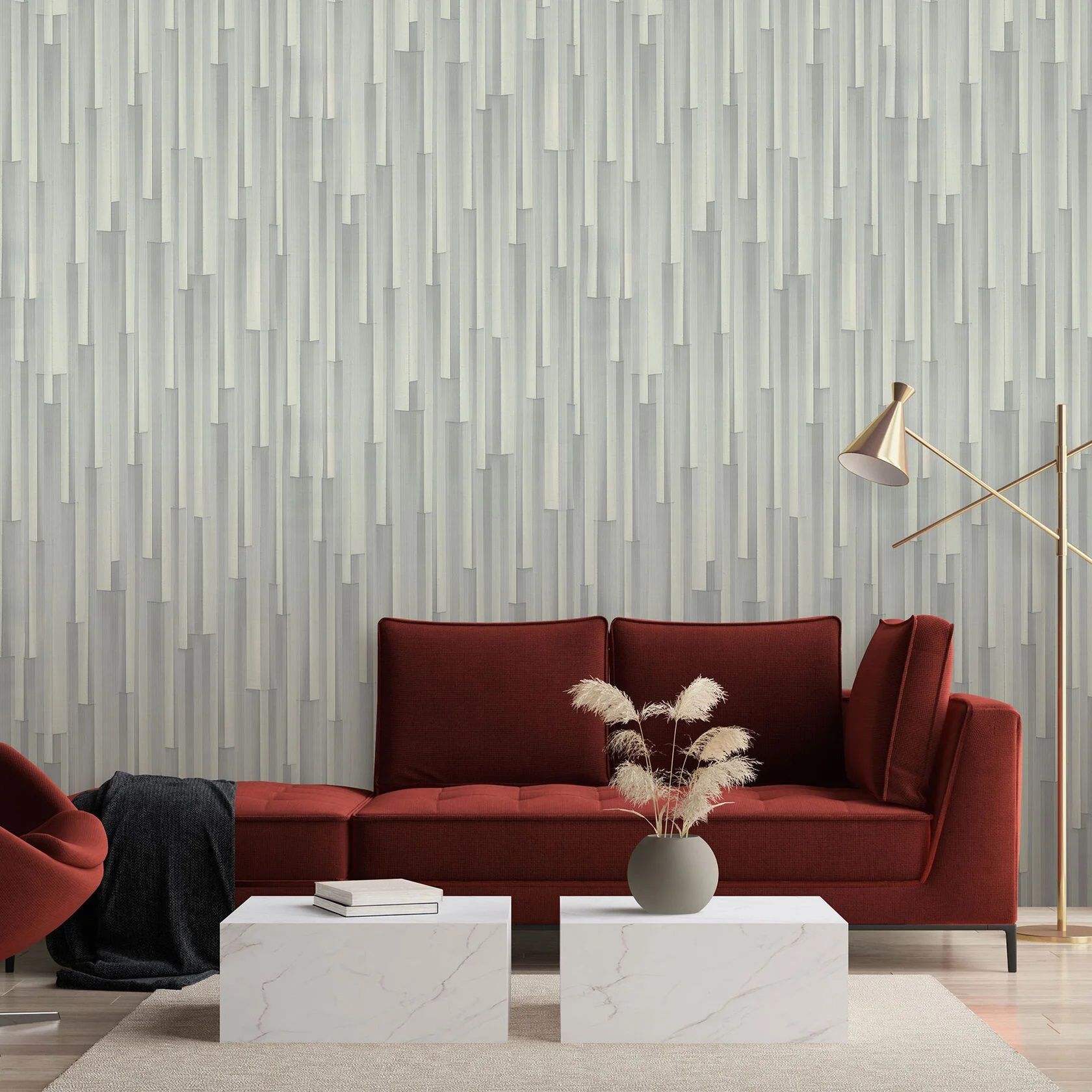 Обои Monte Solaro Plank 9281-23 серые 3D-эффект 1,06х10,05 м