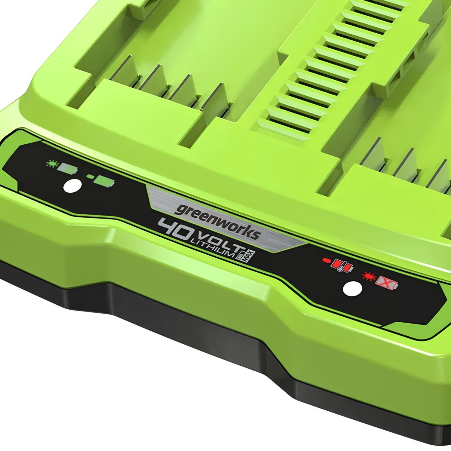 Зарядное устройство быстрое для 2-х аккумуляторов Greenworks G40UC8 40В