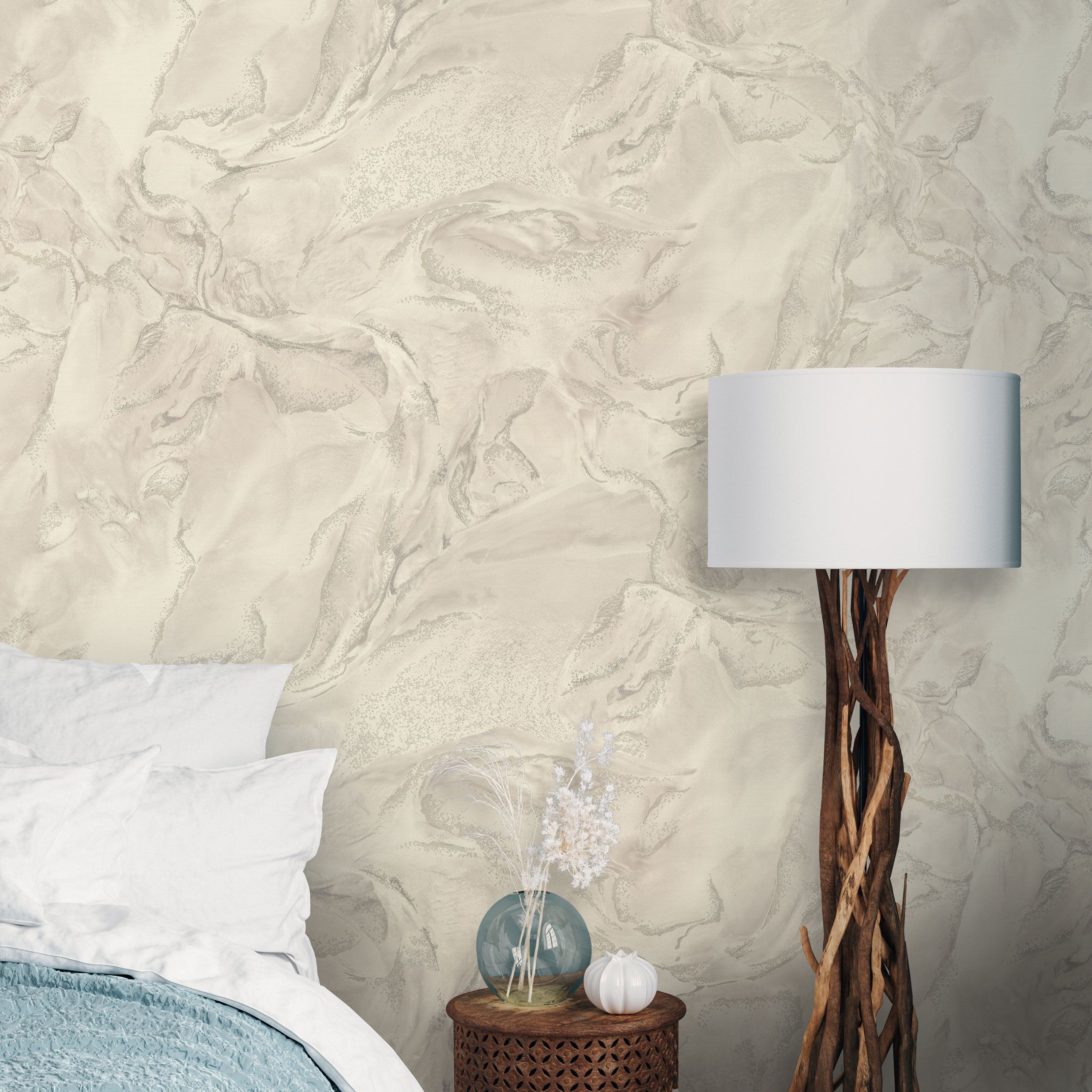 Обои Euro Decor Istok 7293-01 бежевые мрамор 1,06х10,05 м