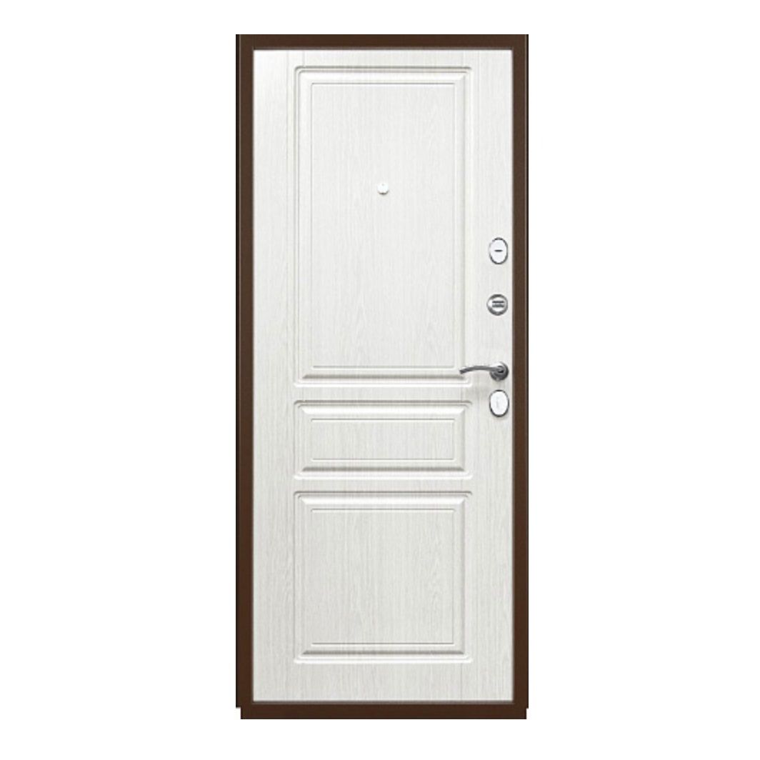 Дверь металл Титан антик медь Ясень белоснежный 960х2050 мм R