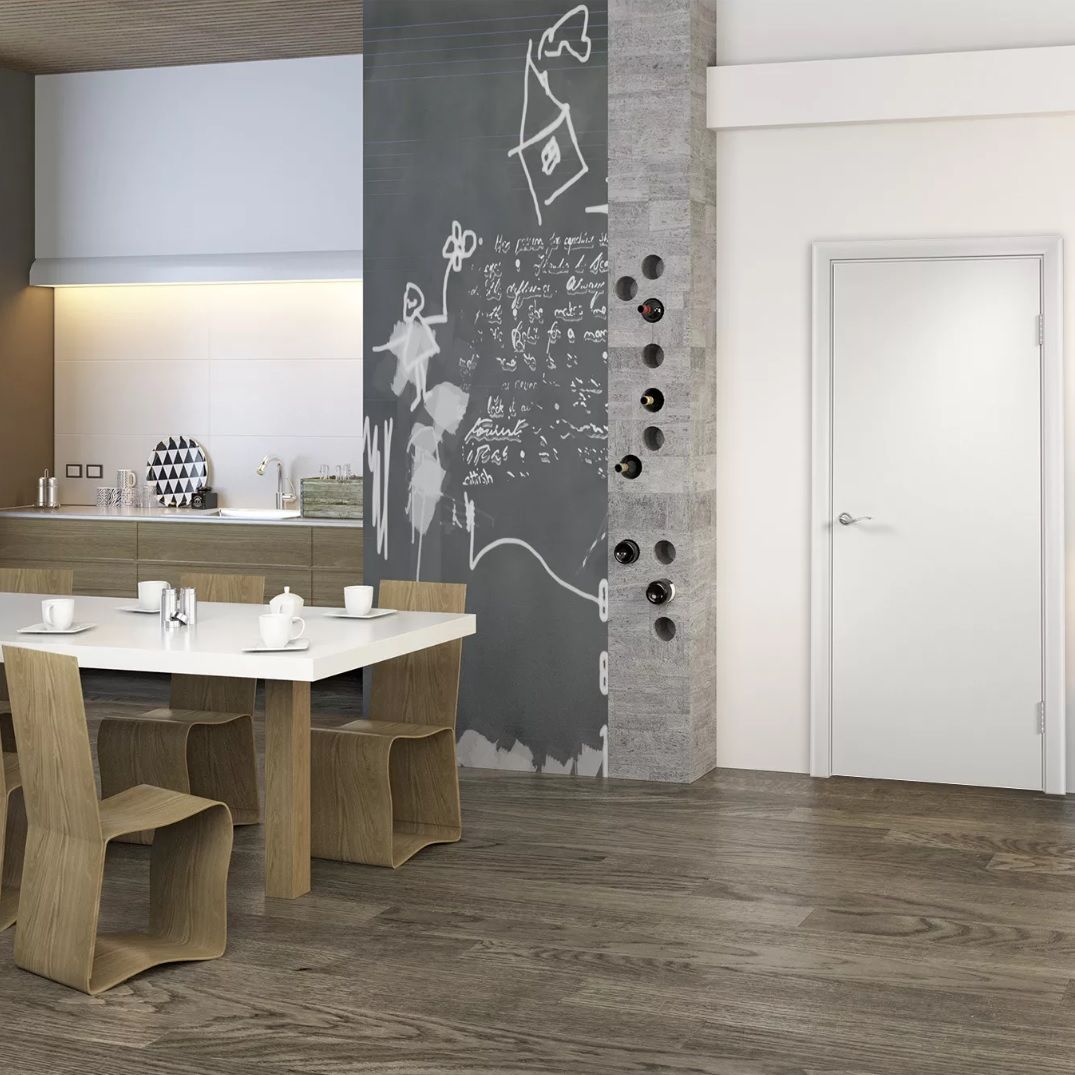 Полотно дверное гладкое ламинированное глухое, белое 700*2000*38