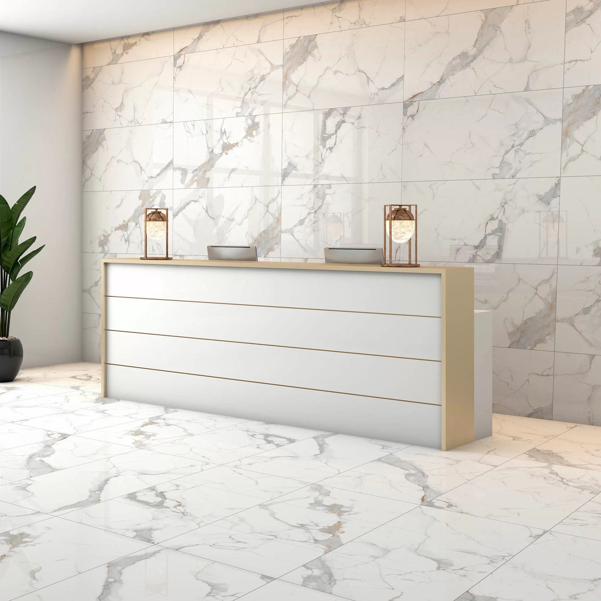 Керамогранит Global Tile Calacatta Imperial GT40806103MR 40х80 см белый 1,6 м2