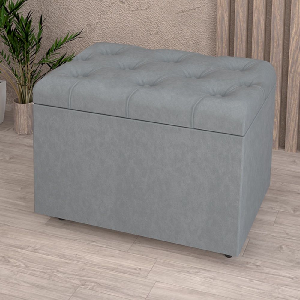 Пуф 2 600х430х400 мм c пуговицами серый