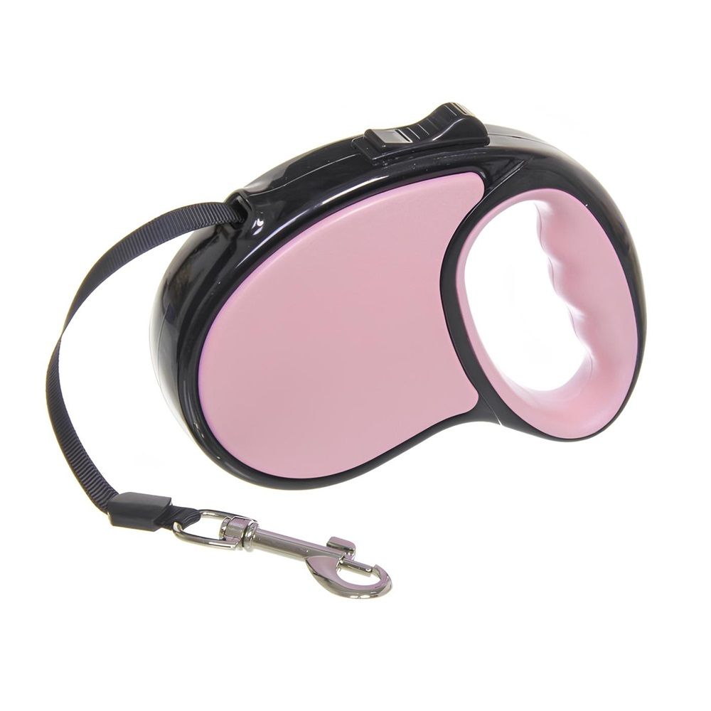 Поводок-рулетка Верный друг 5 м до 15 кг розовый Ultramarine