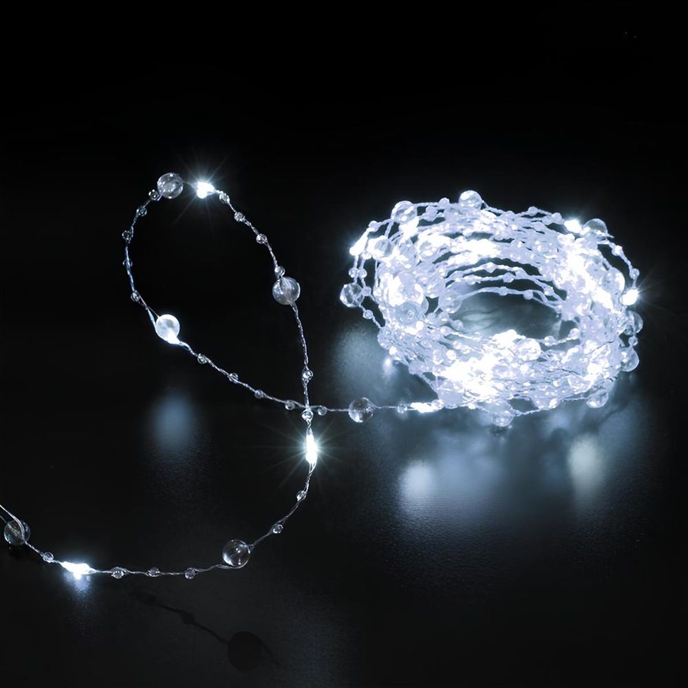 Гирлянда для дома Льдинка 5 м 50 ламп LED 8 реж, прозр. пров, IP20, белый