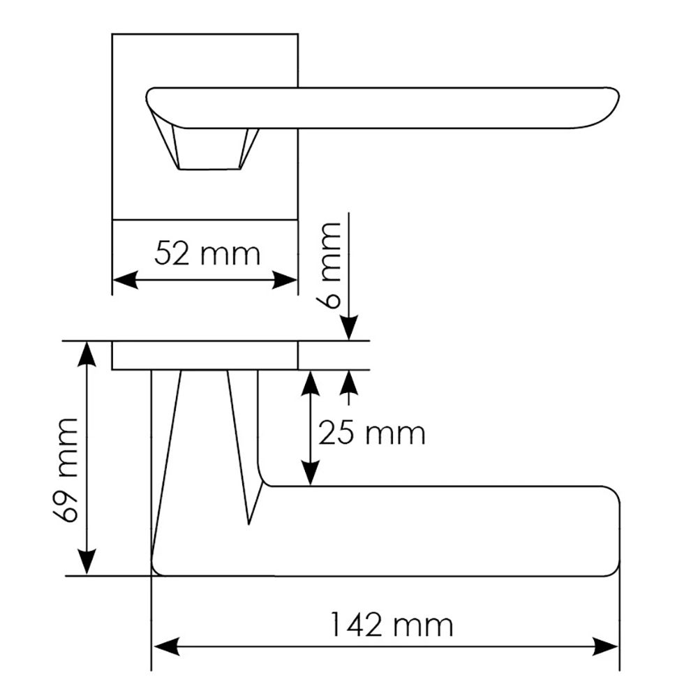 Ручка дверная Morelli Plateau MH-51-S6 W белая квадратная розетка