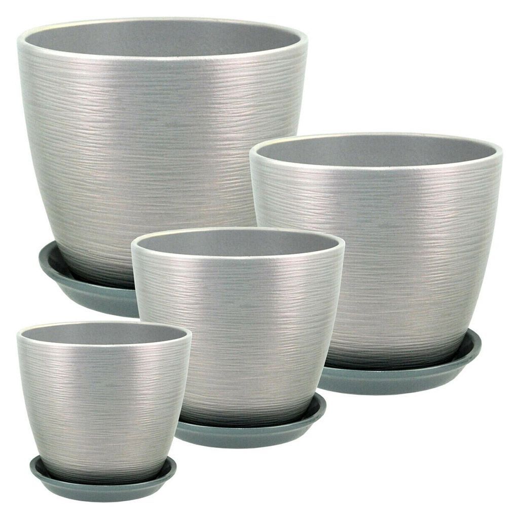 Горшок цветочный Бутон Перламутр серый 18 см 3,8 л