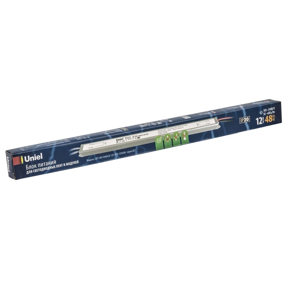 Блок питания ультратонкий12V 48Вт IP20 UET-VAT-048A20 12V IP20  Uniel