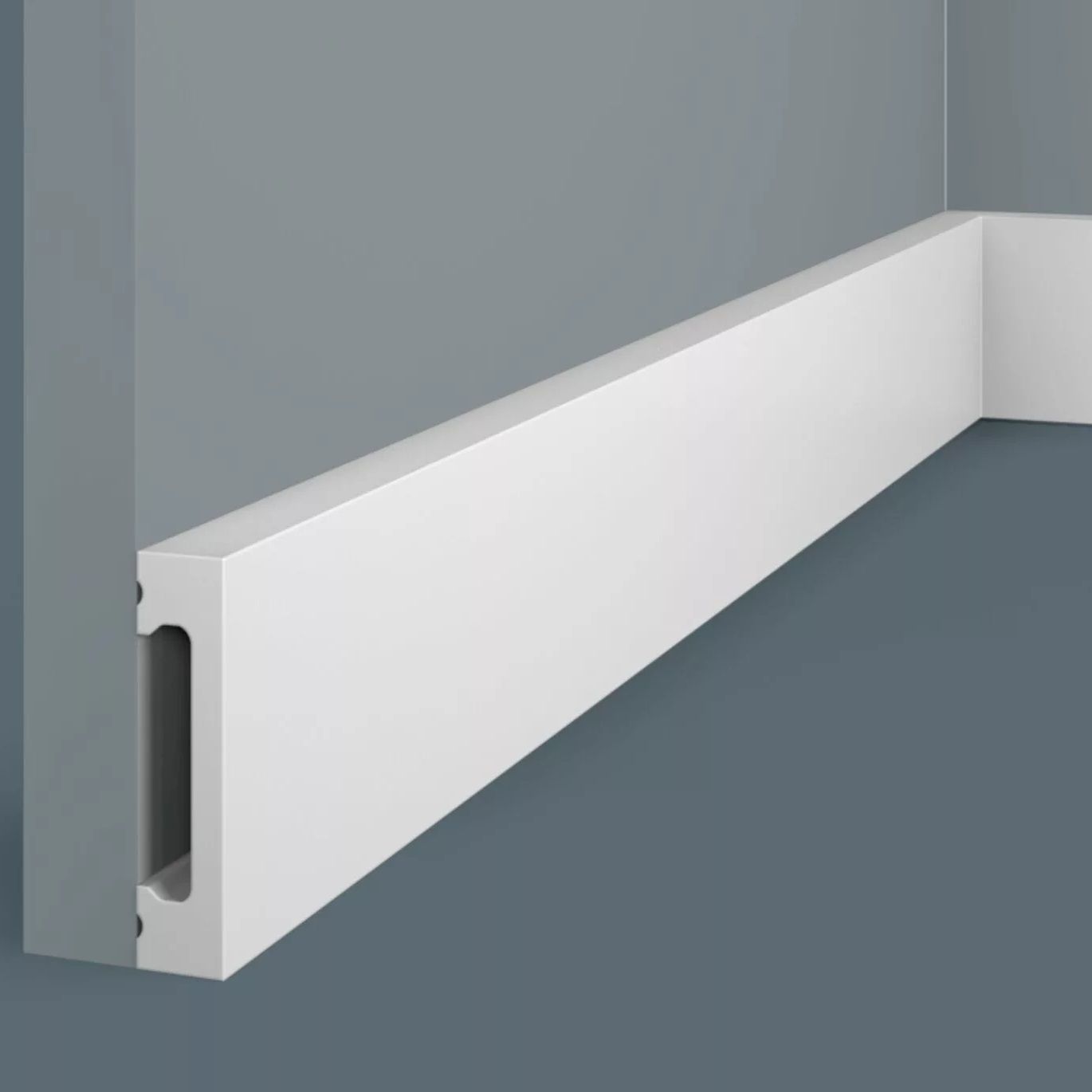 Плинтус напольный Cosca Экополимер РХ050 65х15х2000 мм белый