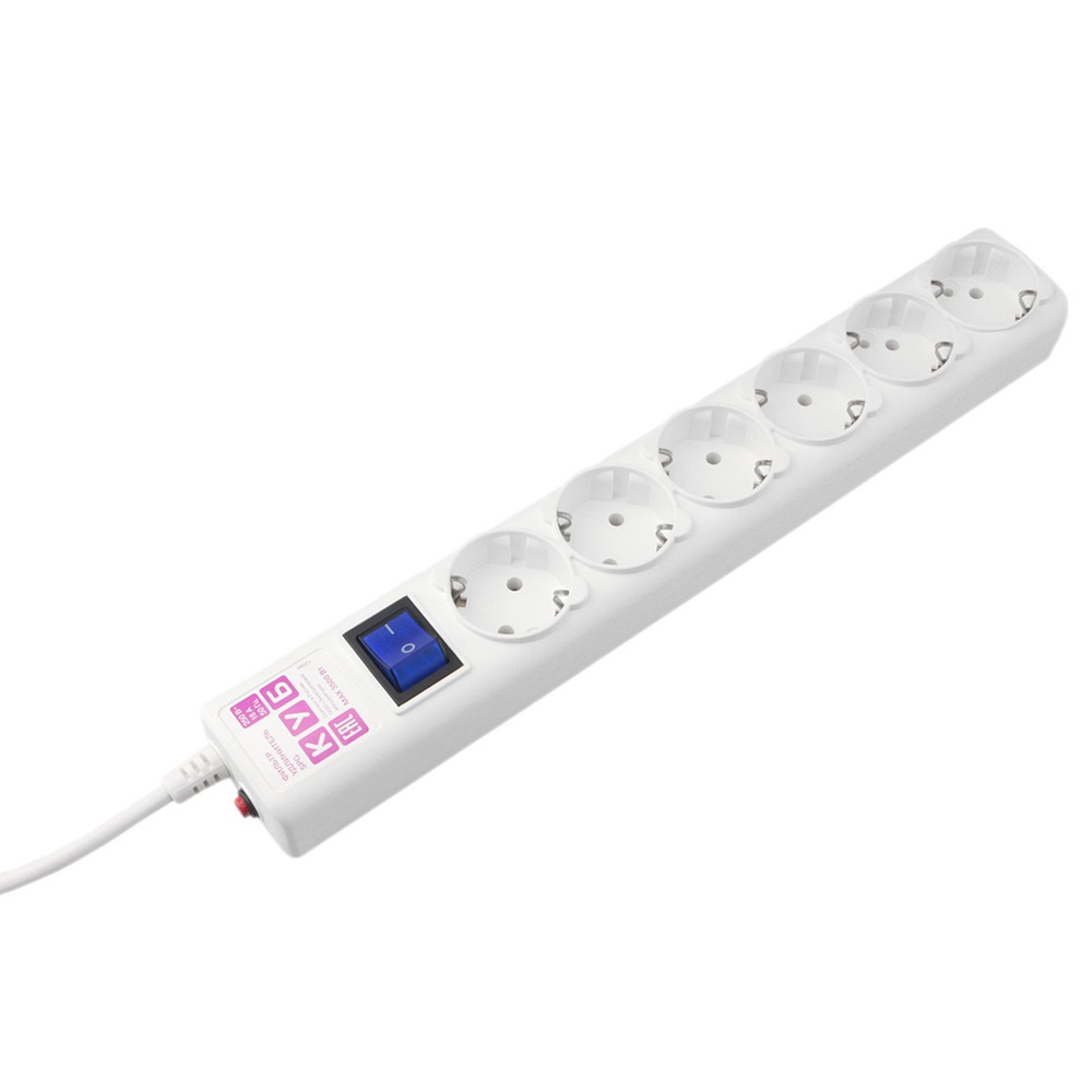 Фильтр сетевой 6 гнезд Power Cube с/з 16А 3500Вт 0,5 м Пвс 3х1 белый