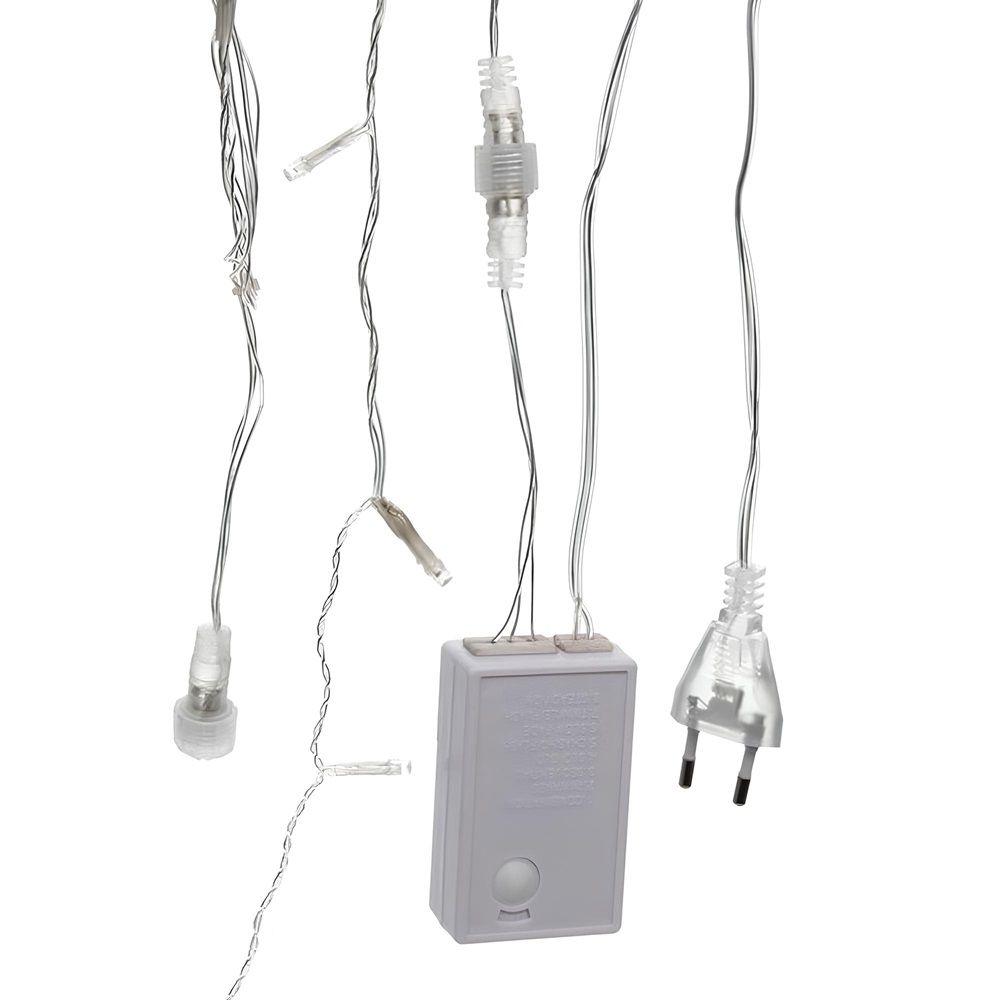 Гирлянда для улицы Бахрома 5 м 40/60 см 180 ламп LED, прозр.пров, 8 реж, т/белый