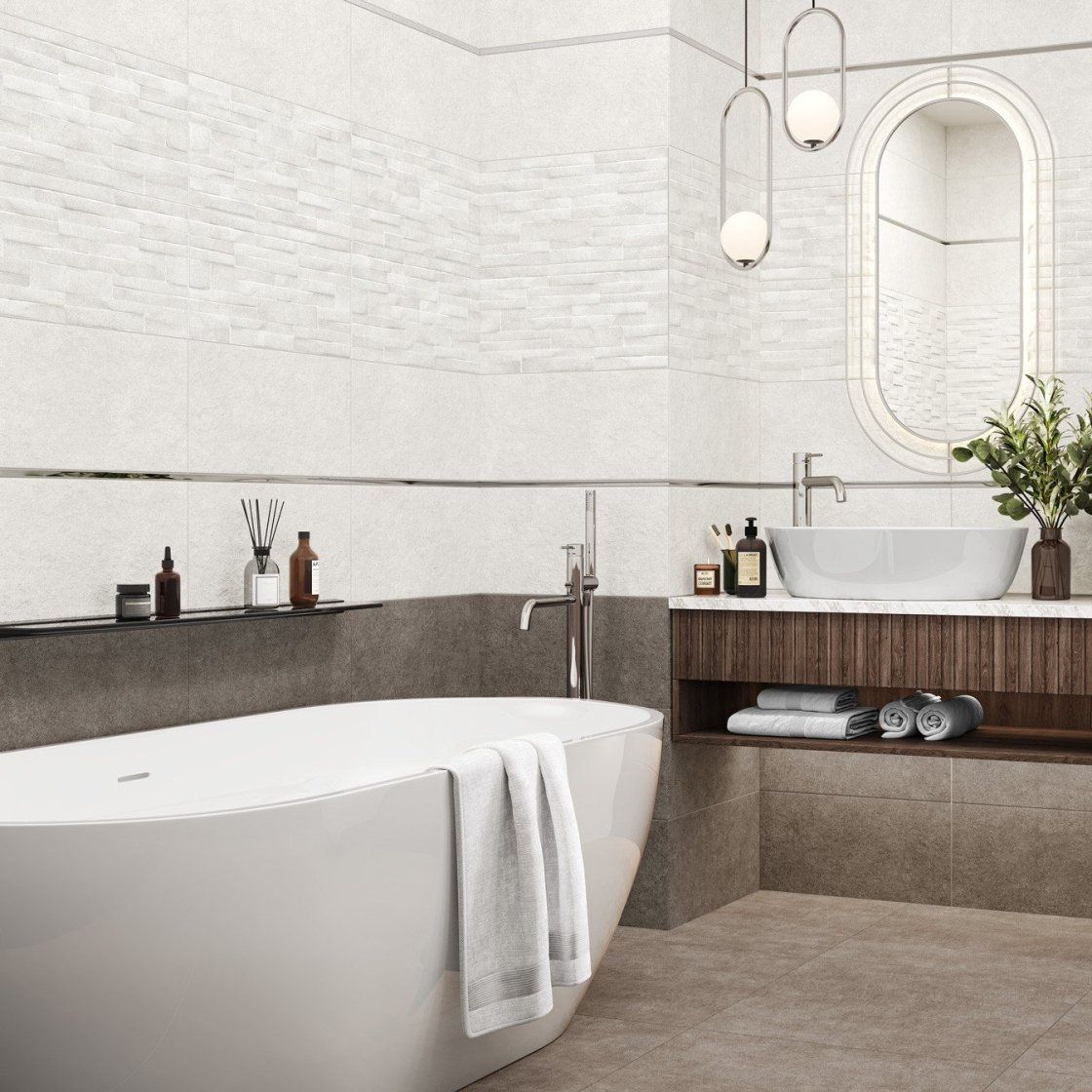 Плитка настенная Alma Ceramica Discover TWU2550DCV14 24,9x50 см серая 1,121 м2