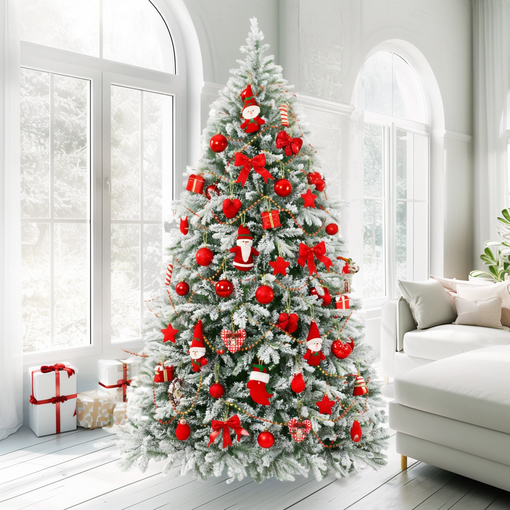 Елка искусственная Скандинавская 240 см ПВХ, ПЭ заснеженная 10922-8206