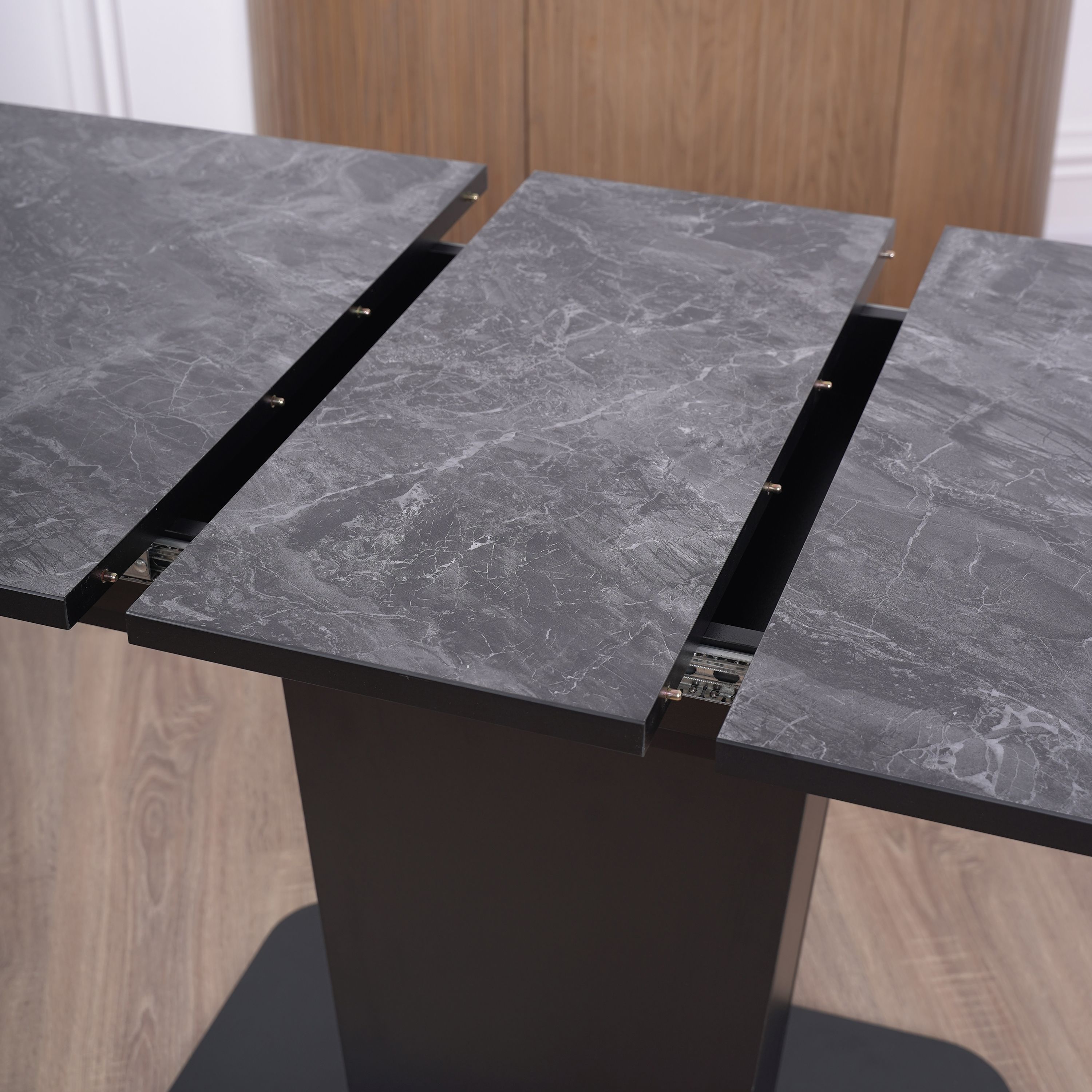 Стол раздвижной Грант 1080/1380х680х770 мм Черный, ЛДСП/Пластик HPL №3085