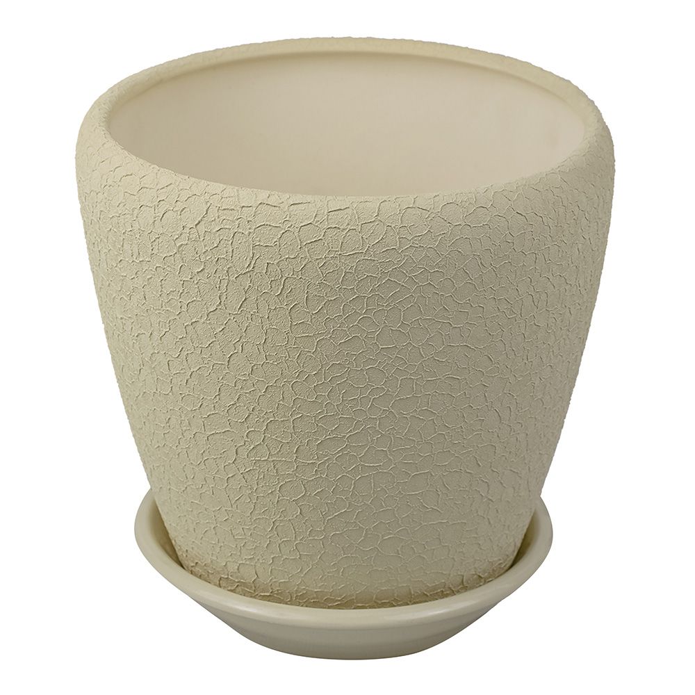 Горшок цветочный Грация шелк бежевый 4,5 л
