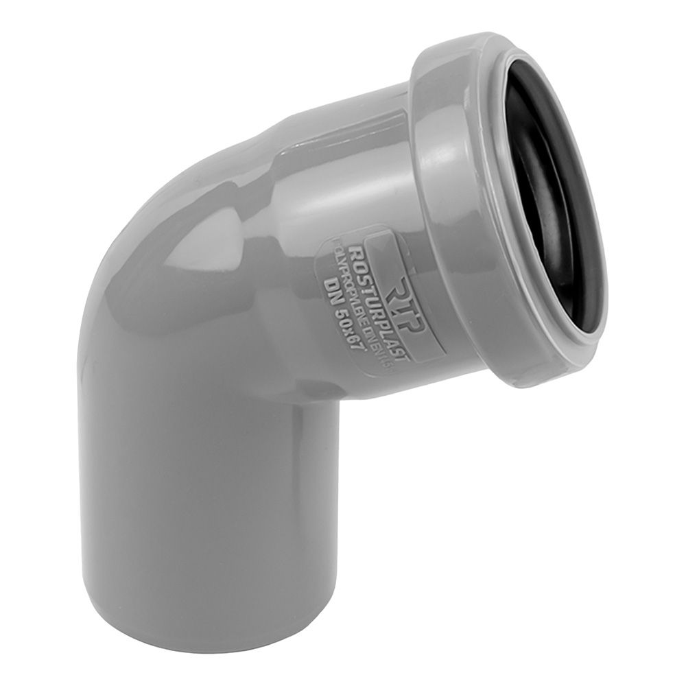 Отвод канализационный 50 мм 67,5°