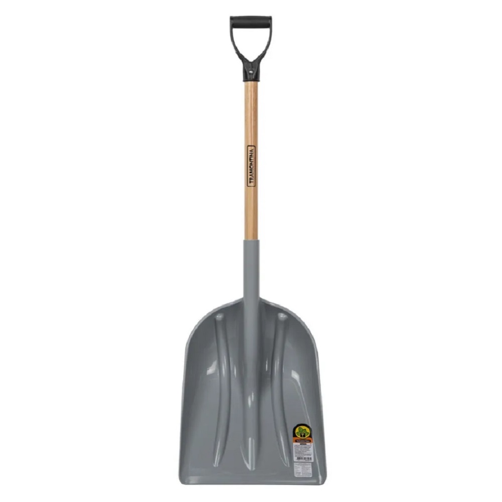 Лопата серая пластиковая для снега Tramontina рукоятка 79 см эвкалипт 77540425