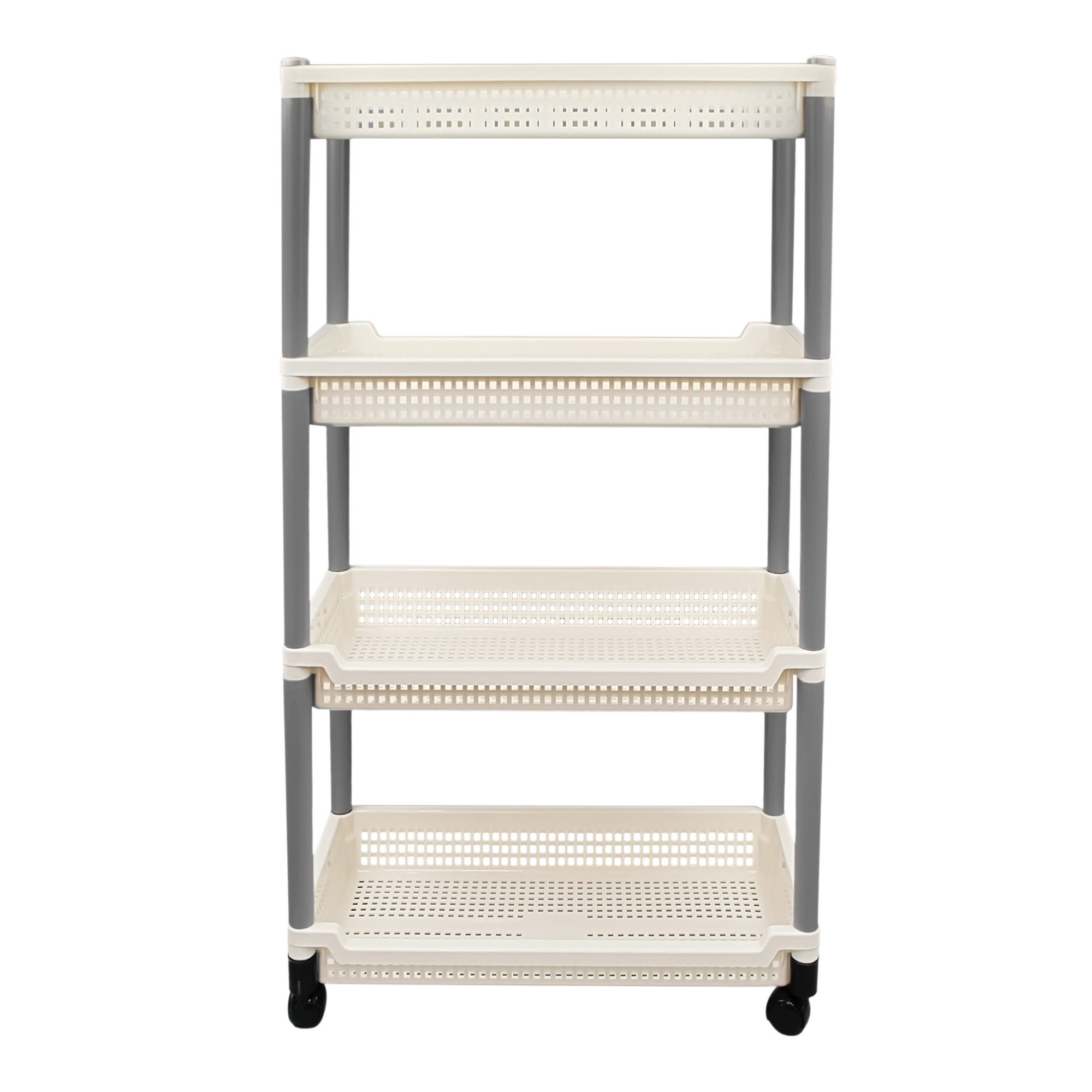 Этажерка на колесах Флер узкая 475х630х225 мм 4 секции