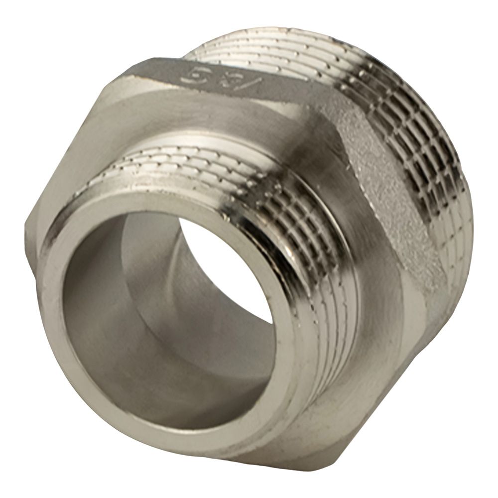 Ниппель переходной латунь никель 1 1/4"х1" НР/НР