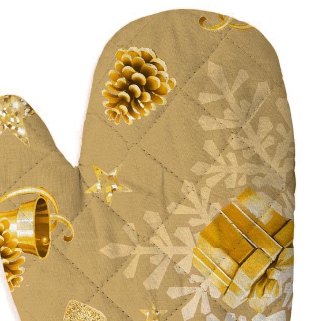 Прихватка-рукавица рогожка Vse Doma 18х28 см 60320-1 Сказочное Рождество