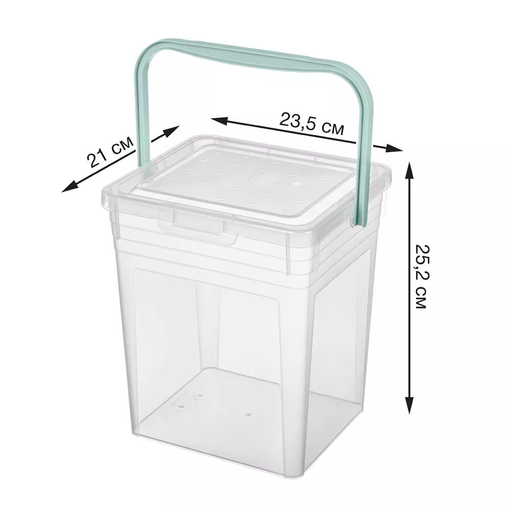 Ведро для стирального порошка 8 л бесцветное