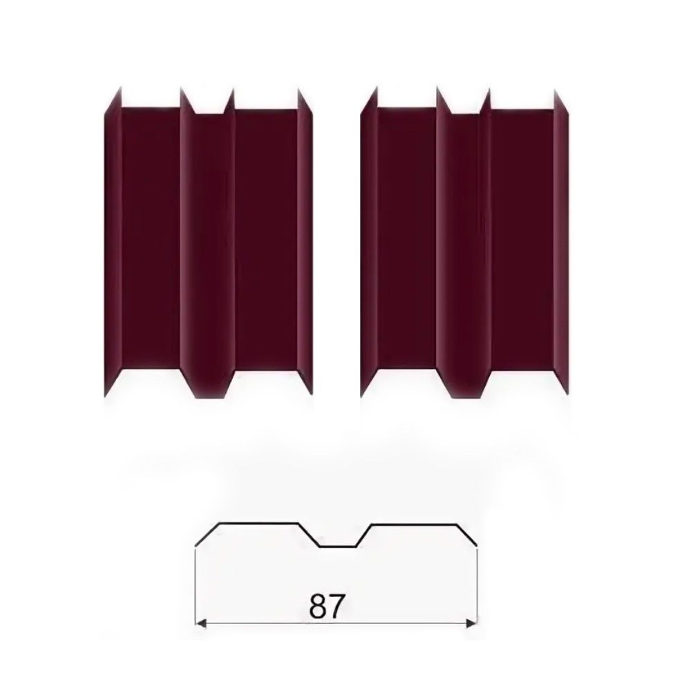 Штакетник ШТ-87 0,5х87х1500 мм RAL 3005 красный