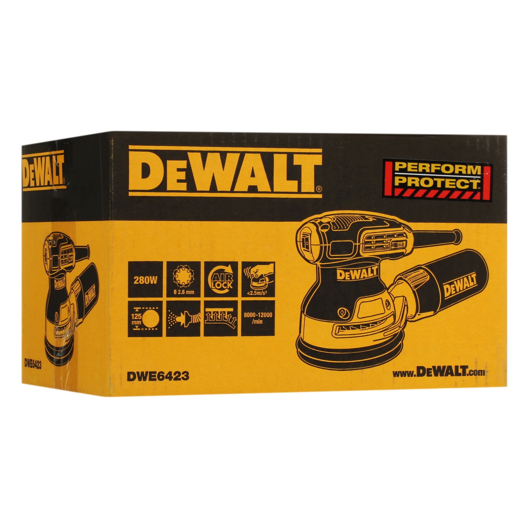 Шлифмашина эксцентриковая DeWalt DWE6423 280Вт 125 мм