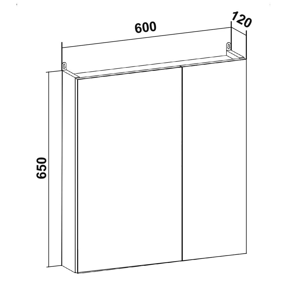 Шкаф зеркальный Лада 60 белый 615х135х665 мм