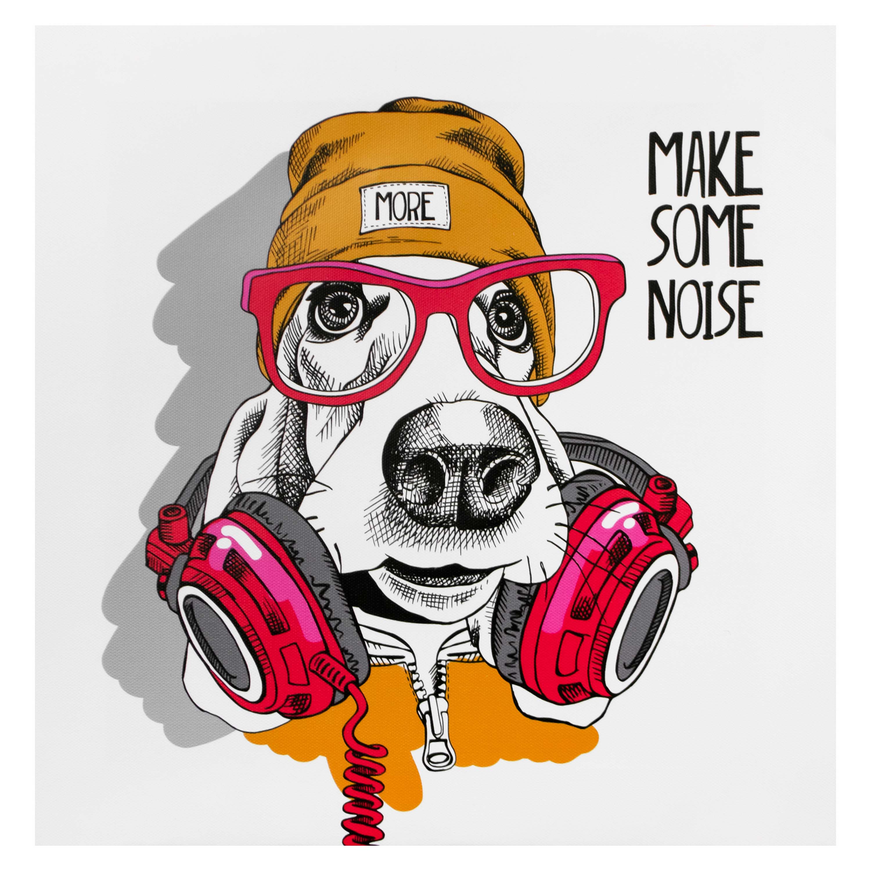 Картина-холст Декоретто Art Собака-меломан 30x30 cм CV 1377