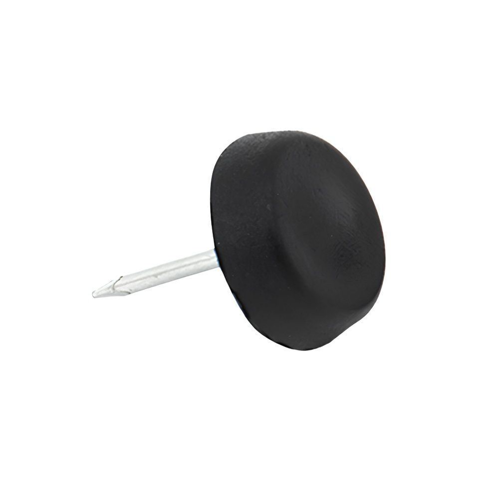 Подпятник черный с гвоздем, D=14,H=24