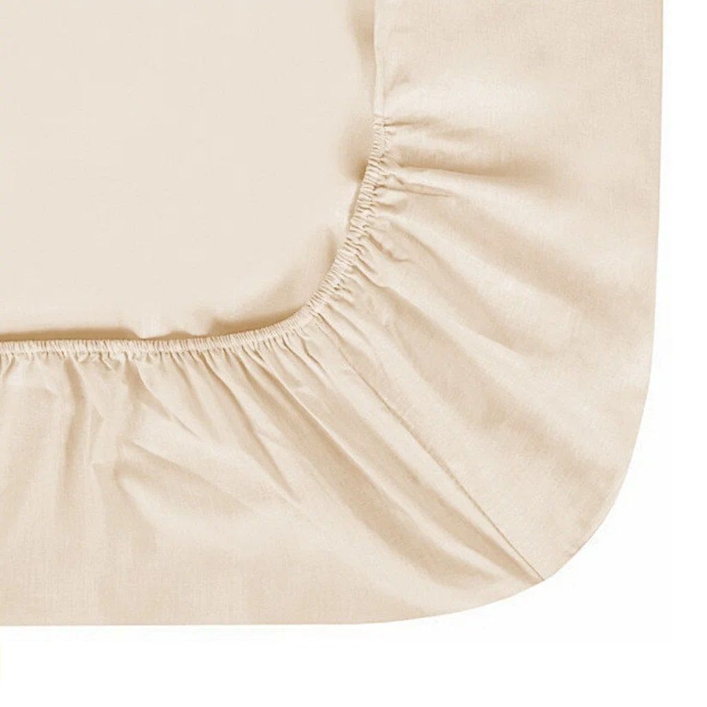 Простыня на резинке Enrika поплин 160х200х20 см бежевая