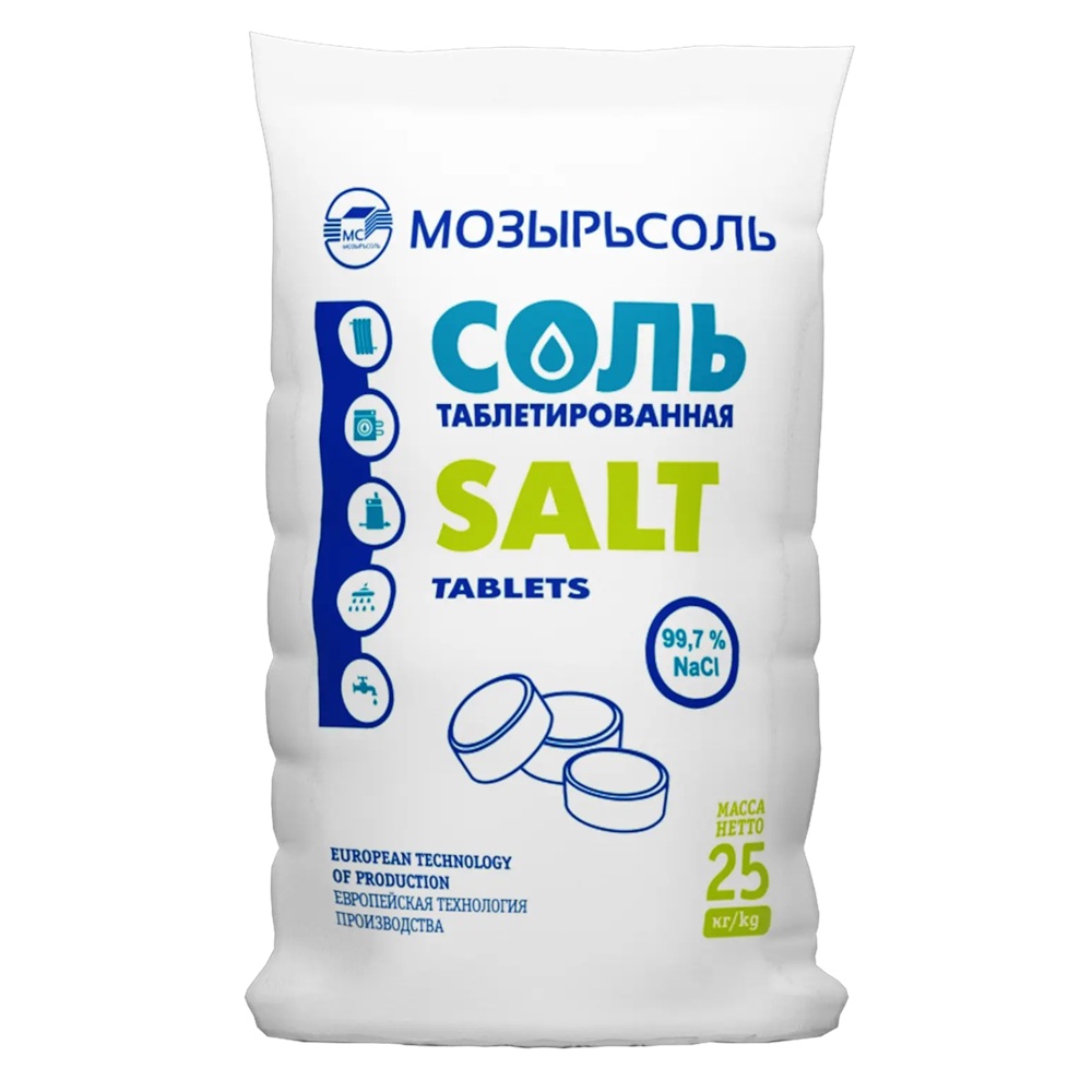 Соль таблетированная экстра Мозырьсоль 25 кг