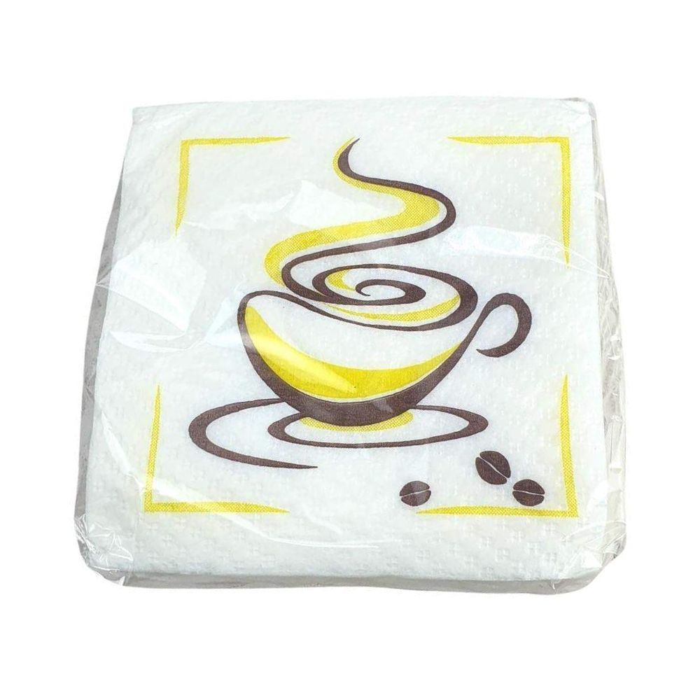 Салфетки бумажные 24х24 см 1 слойные 50 шт с рисунком