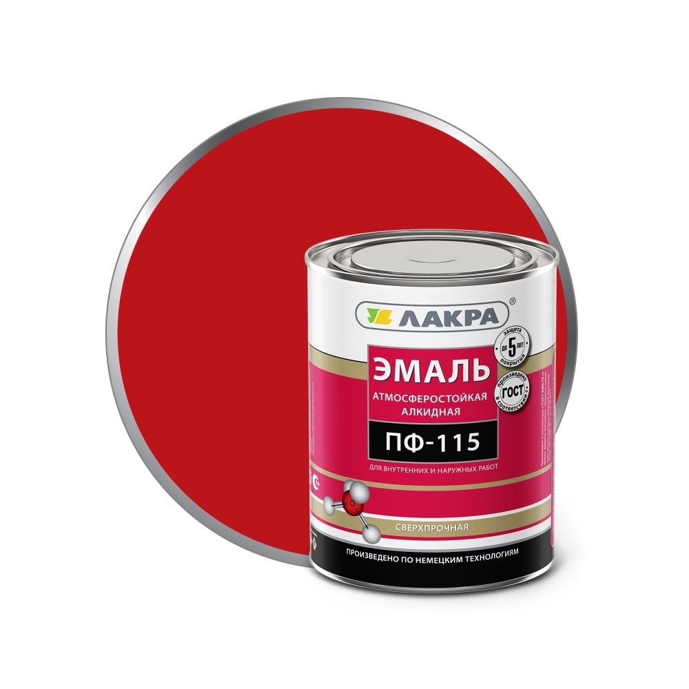 Эмаль ПФ-115 Лакра красная, 1 кг