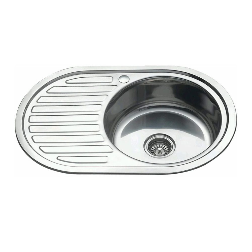 Мойка MIXLINE глянец круг прав вып 50х77 (0,8) 18см с сифоном Декор